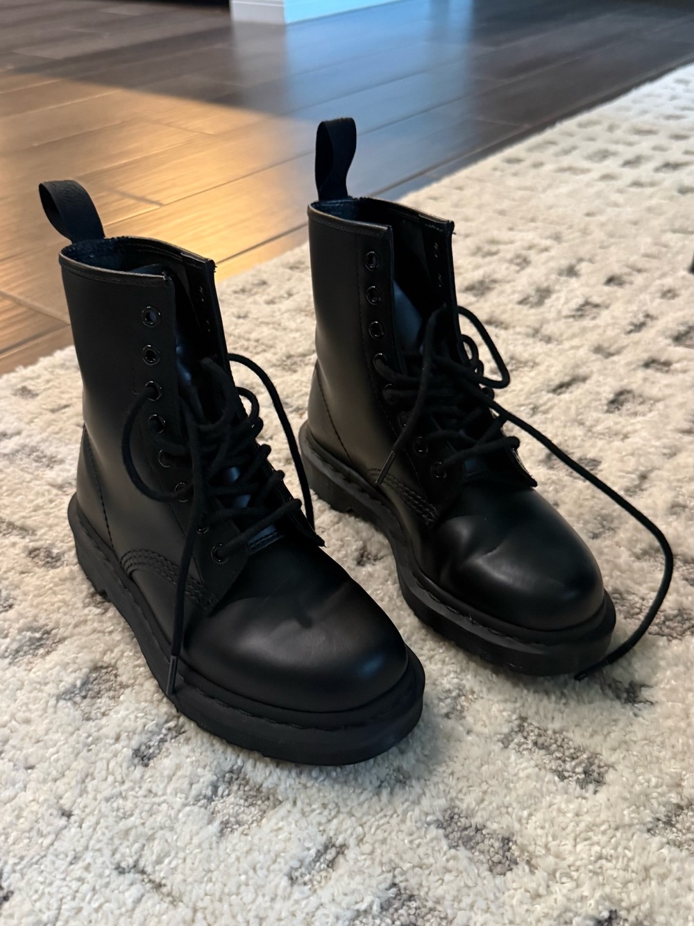 Dr. Martens 1460 Mono Black Smooth Leather Combat Boots Women’s US 5 EU 37